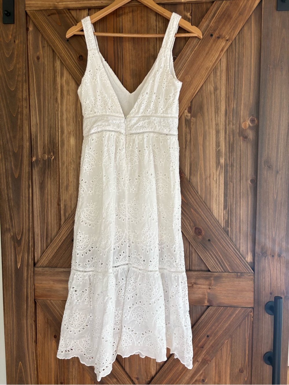 Altar'd State White Eyelet 100% Cotton Midi Coastal Cottage Dress. Size Medium - Picture 3 of 12
